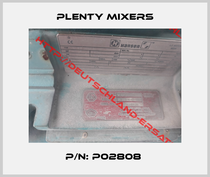 Plenty Mixers-P/N: P02808 