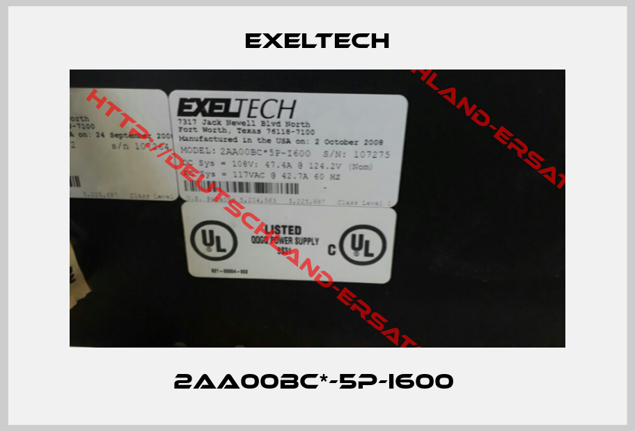 Exeltech-2AA00BC*-5P-I600 