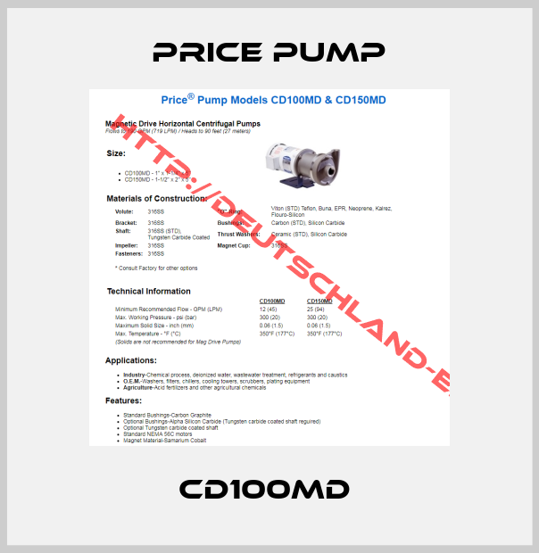 Price pump-CD100MD 