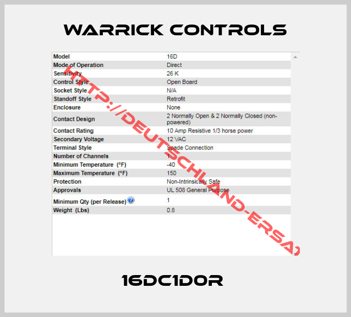 Warrick Controls-16DC1D0R 