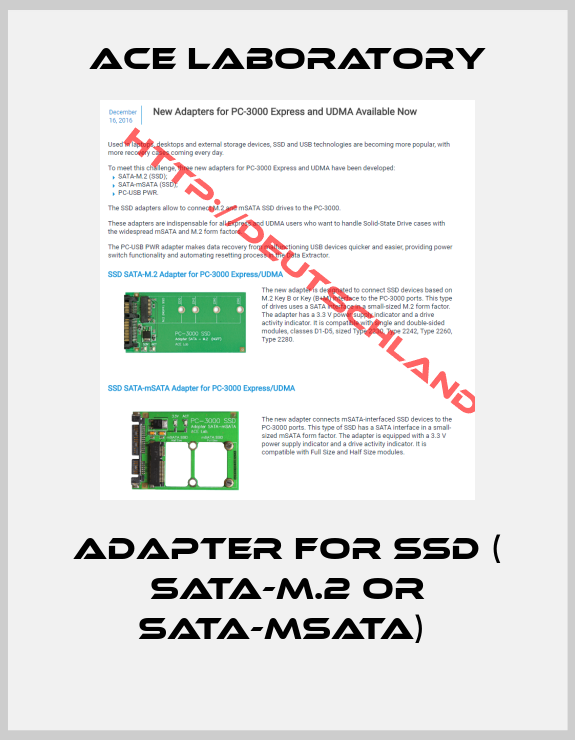 Ace Laboratory-Adapter for SSD ( SATA-M.2 or SATA-mSATA) 