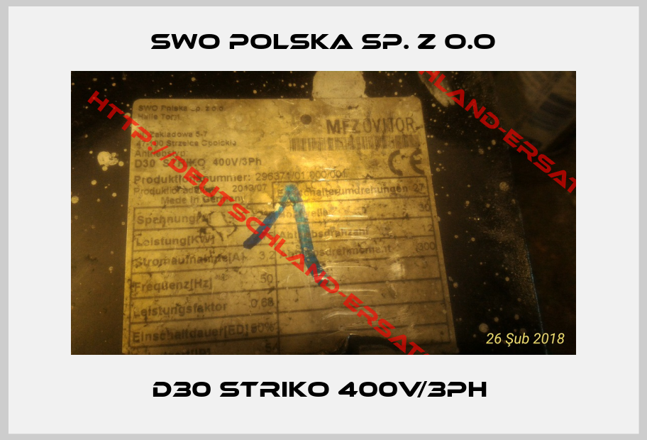 SWO Polska Sp. z o.o-D30 Striko 400V/3Ph 