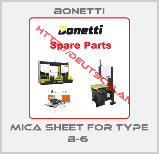 Bonetti-MICA SHEET FOR TYPE B-6 