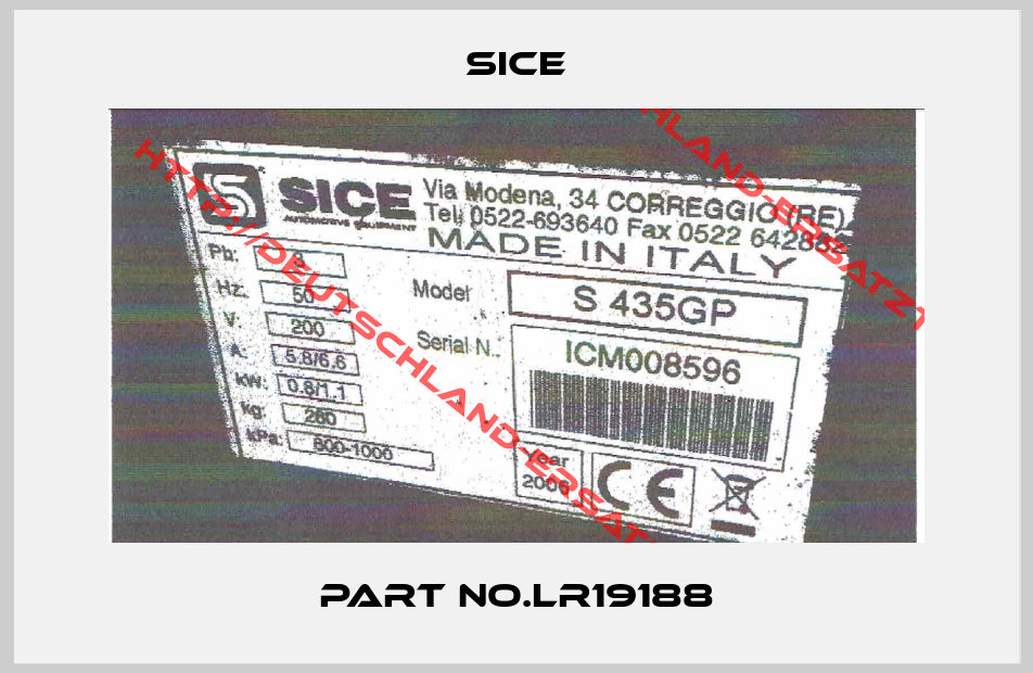 SICE-Part No.LR19188