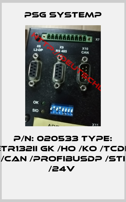 PSG SYSTEMP-P/N: 020533 Type: ETR132II GK /HO /KO /TCDK /CAN /ProfibusDP /STI /24V 