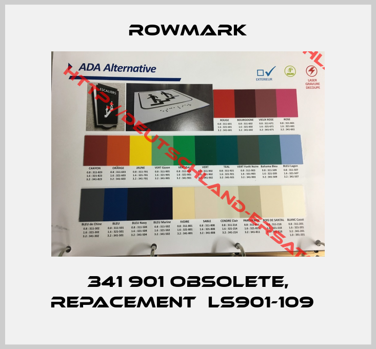 Rowmark- 341 901 obsolete, repacement  LS901-109  