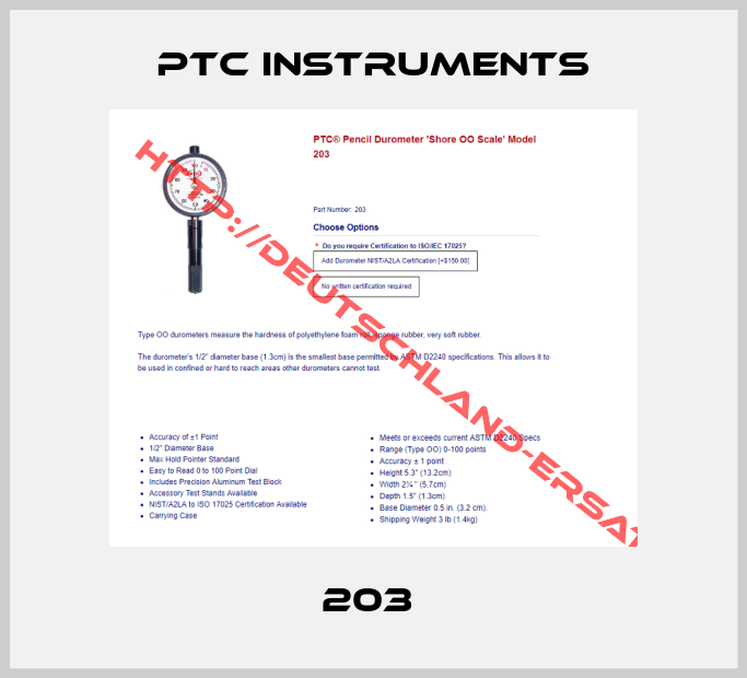 PTC INSTRUMENTS- 203 
