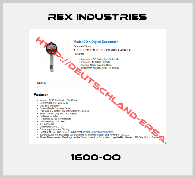 REX INDUSTRIES-1600-OO 