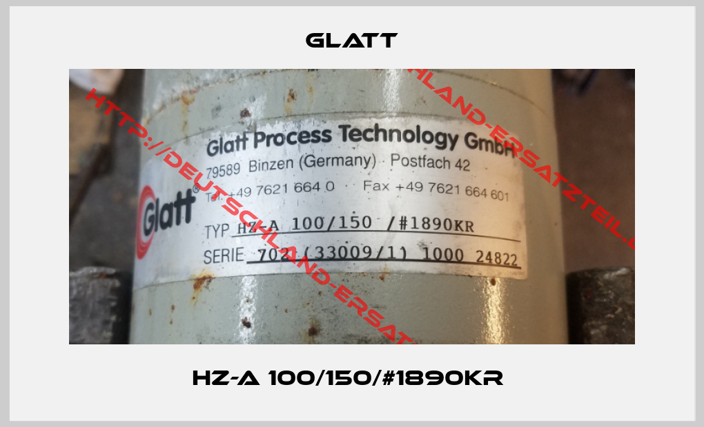 Glatt-HZ-A 100/150/#1890KR 