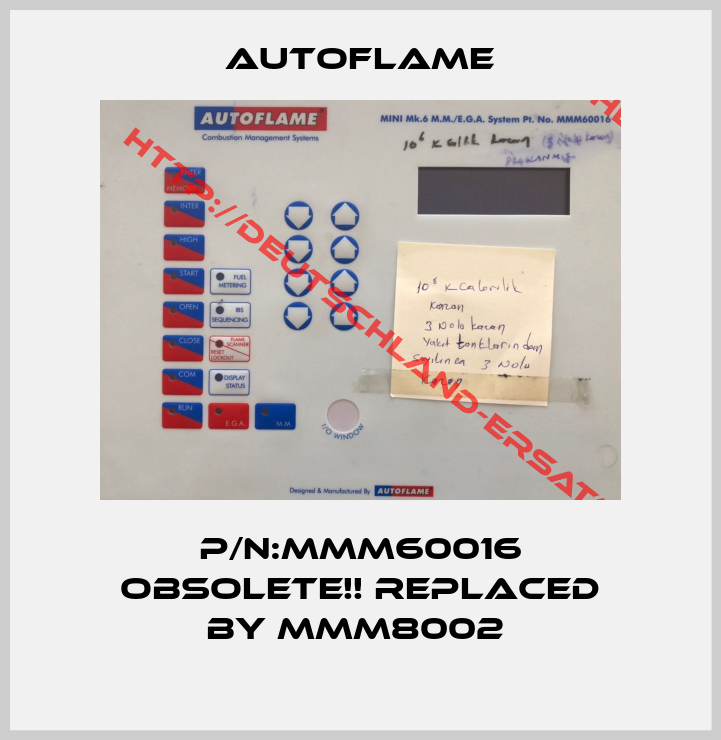 AUTOFLAME-P/N:MMM60016 Obsolete!! Replaced by MMM8002 