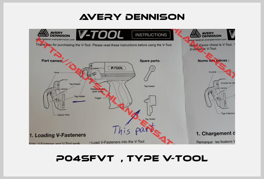 AVERY DENNISON-P04SFVT  , Type V-Tool