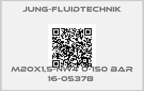 JUNG-FLUIDTECHNIK-M20X1,5-NW4 0-150 BAR 16-05378 