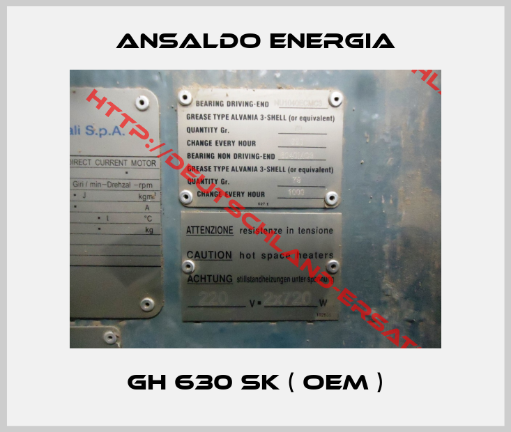 ANSALDO ENERGIA-GH 630 SK ( OEM )