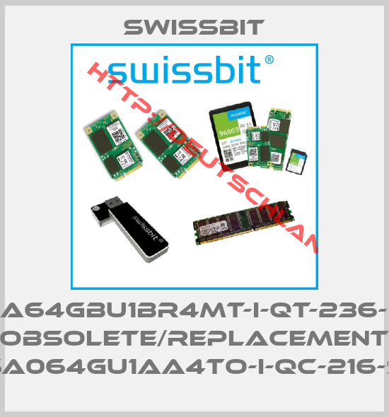 Swissbit-SFSA64GBU1BR4MT-I-QT-236-STD obsolete/replacement SFSA064GU1AA4TO-I-QC-216-STD