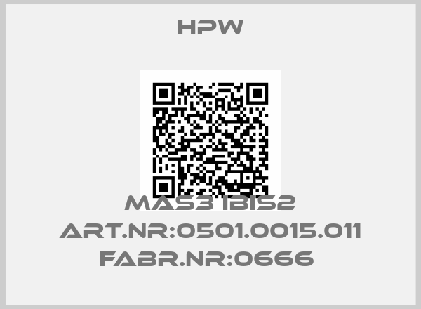 Hpw-MAS3 IBIS2 ART.NR:0501.0015.011 FABR.NR:0666 