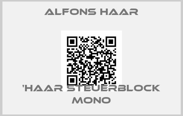 ALFONS HAAR-'HAAR Steuerblock MONO