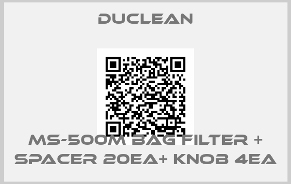 DUCLEAN-MS-500M BAG FILTER + SPACER 20EA+ KNOB 4EA