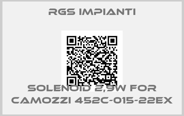 RGS Impianti-Solenoid 2,9W for CAMOZZI 452C-015-22EX