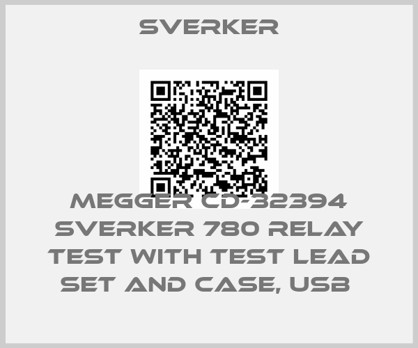 Sverker-MEGGER CD-32394 SVERKER 780 RELAY TEST WITH TEST LEAD SET AND CASE, USB 