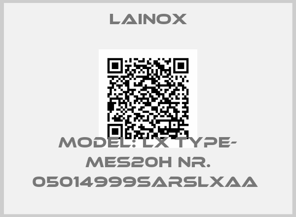 Lainox-MODEL: LX TYPE- MES20H NR. 05014999SARSLXAA 