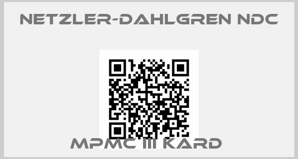 NETZLER-DAHLGREN NDC-MPMC III kard 