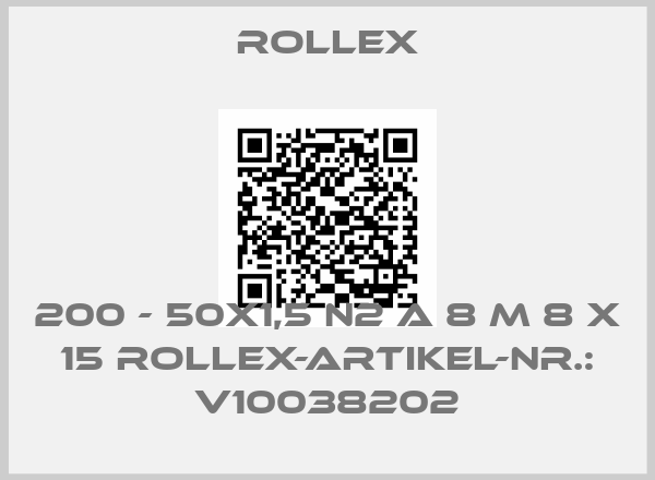 ROLLEX-200 - 50x1,5 N2 A 8 M 8 x 15 Rollex-Artikel-Nr.: V10038202