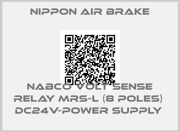 Nippon Air Brake-NABCO VOLT SENSE RELAY MRS-L (8 POLES)  DC24V-POWER SUPPLY 