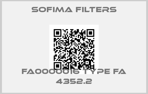 Sofima Filters-FA0000016 Type FA 4352.2