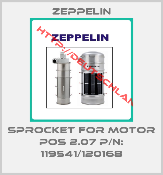 ZEPPELIN-SPROCKET FOR MOTOR POS 2.07 P/N: 119541/120168