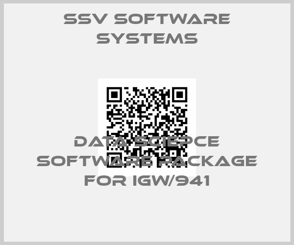 SSV SOFTWARE SYSTEMS-Data Sciepce Software Package for IGW/941