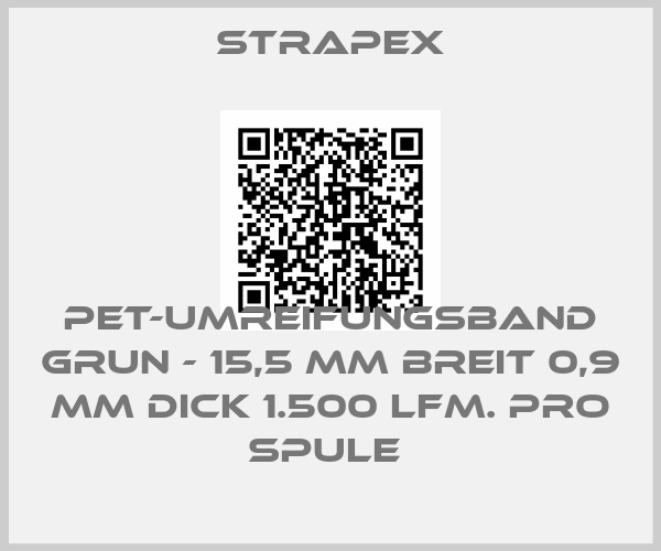 Strapex-PET-UMREIFUNGSBAND GRUN - 15,5 MM BREIT 0,9 MM DICK 1.500 LFM. PRO SPULE 