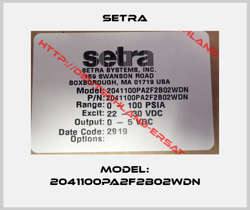 Setra-Model: 2041100PA2F2B02WDN