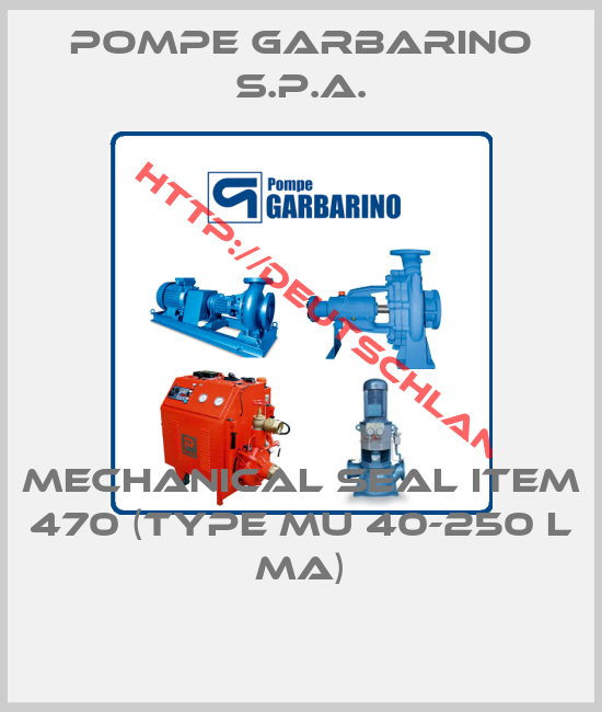 Pompe Garbarino S.P.A.-Mechanical seal item 470 (type MU 40-250 L MA)