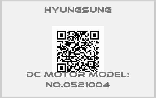 Hyungsung-DC motor model: NO.0521004