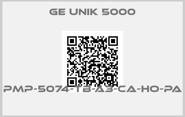 GE UNIK 5000-PMP-5074-TB-A3-CA-HO-PA 