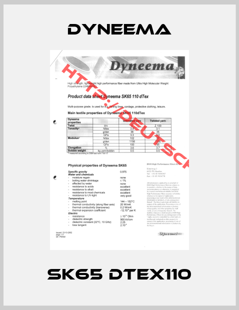 Dyneema-SK65 dtex110