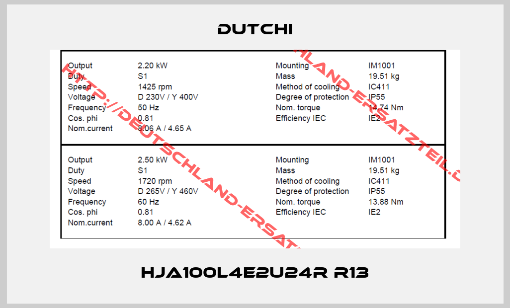 Dutchi-HJA100L4E2U24R R13