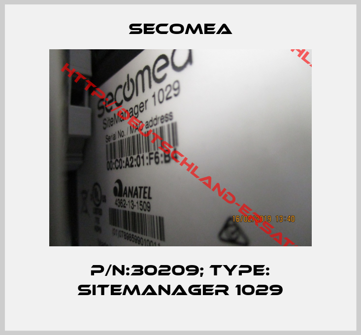 secomea-P/N:30209; Type: SiteManager 1029