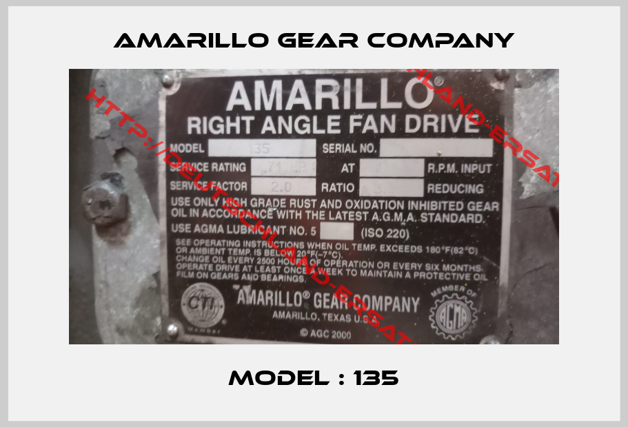 AMARILLO GEAR COMPANY-Model : 135