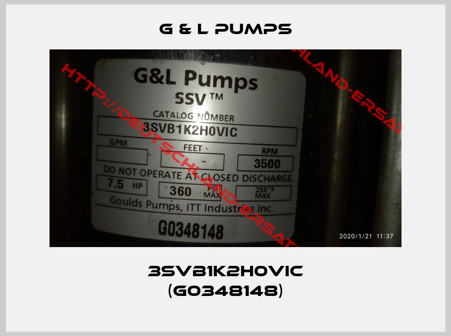 G & L PUMPS-3SVB1K2H0VIC (G0348148)
