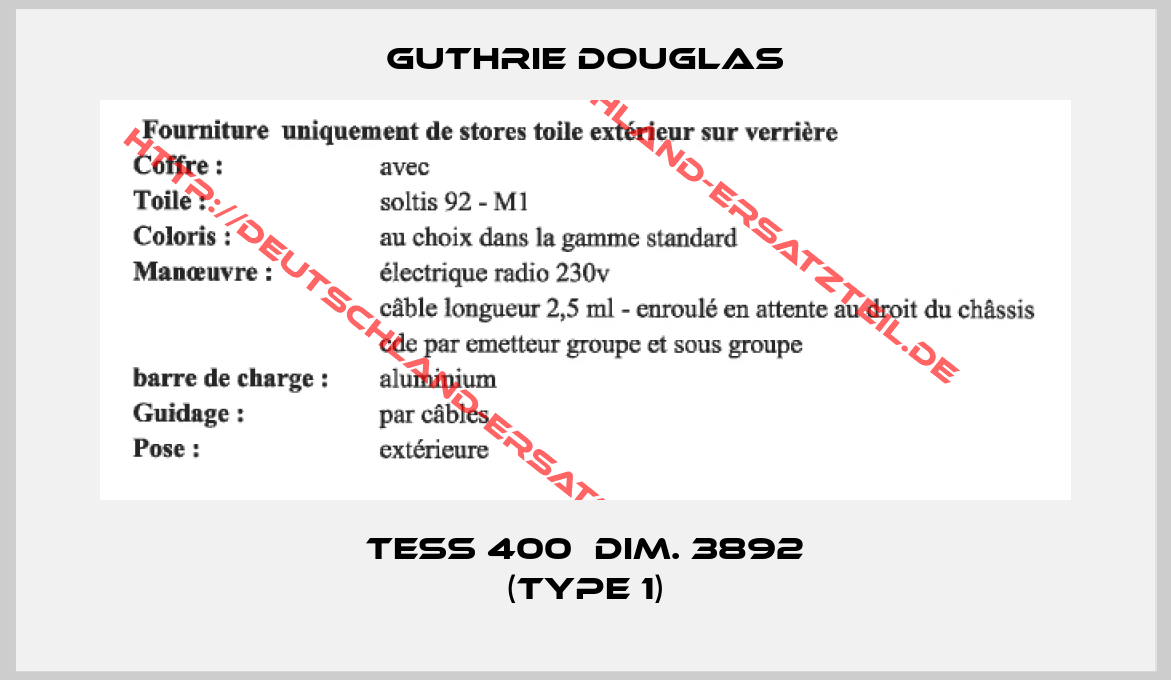 Guthrie Douglas-TESS 400  dim. 3892 (type 1)