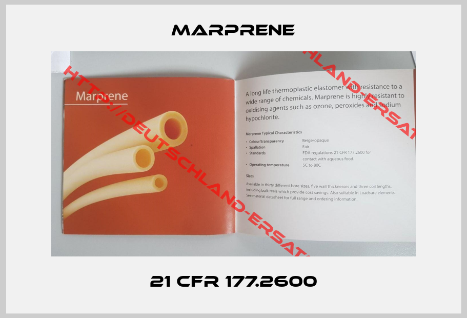 Marprene-21 cfr 177.2600