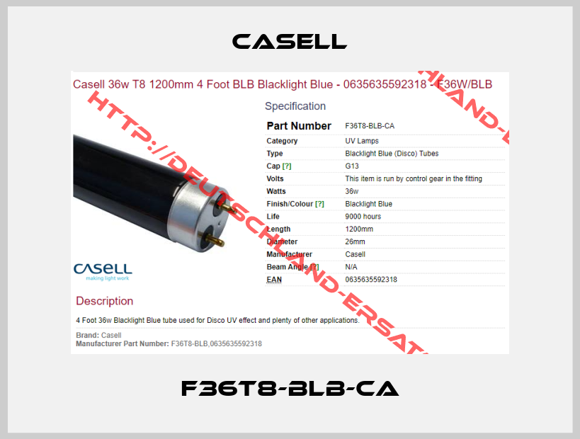 Casell-F36T8-BLB-CA