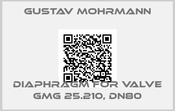 Gustav Mohrmann-diaphragm for valve GMG 25.210, DN80