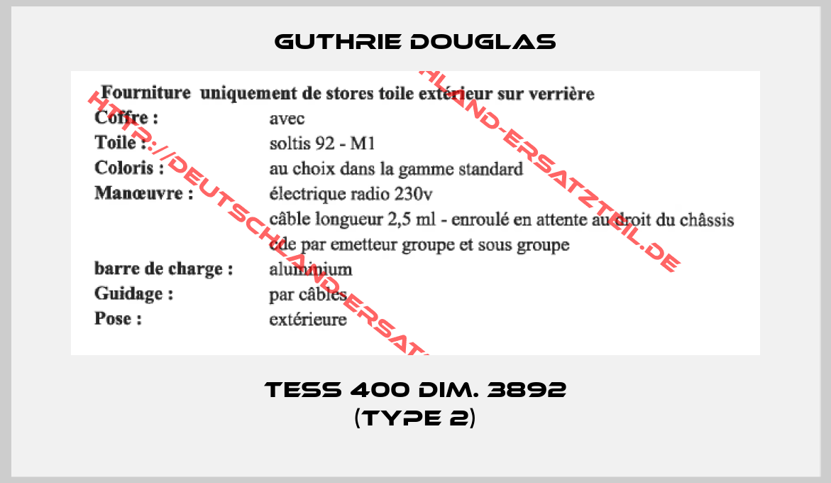 Guthrie Douglas-TESS 400 dim. 3892 (type 2)