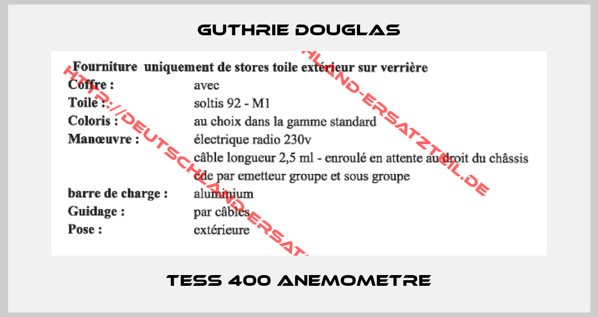 Guthrie Douglas-TESS 400 Anemometre