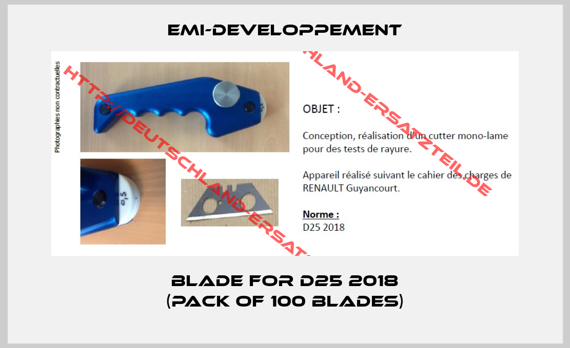 EMI-DEVELOPPEMENT-blade for D25 2018 (pack of 100 blades)