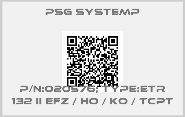 PSG SYSTEMP-P/N:020576; Type:ETR 132 II EFZ / HO / KO / TCPT