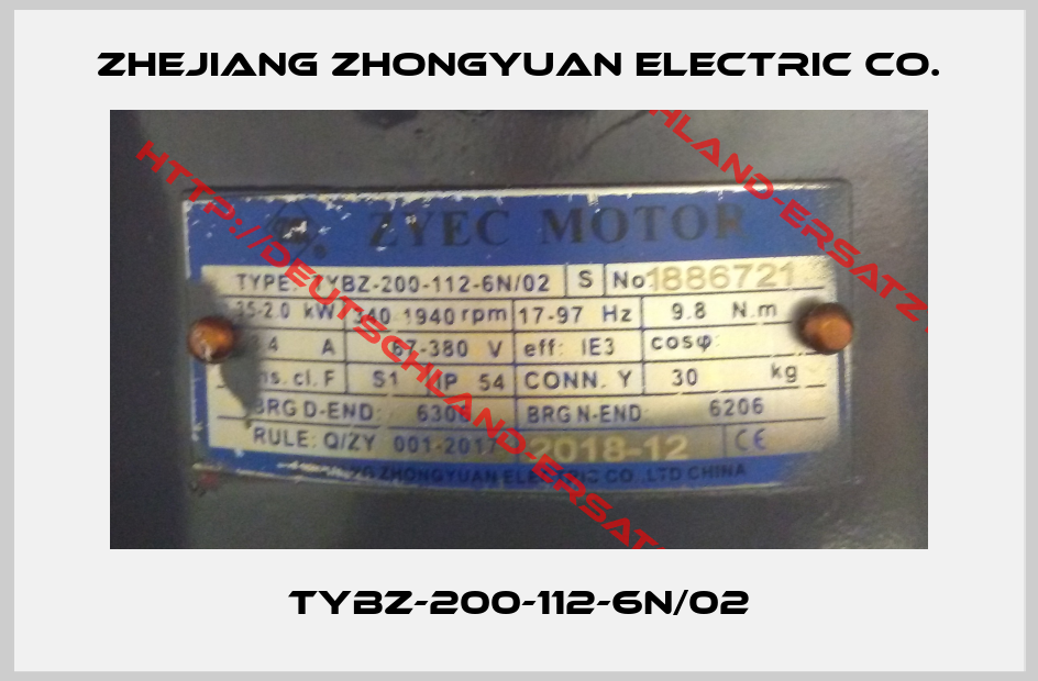 Zhejiang Zhongyuan Electric Co.-TYBZ-200-112-6N/02