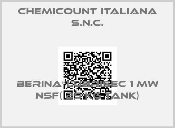 Chemicount Italiana S.N.C.-BERINA®LUBRISEC 1 MW NSF( 25 kg tank)